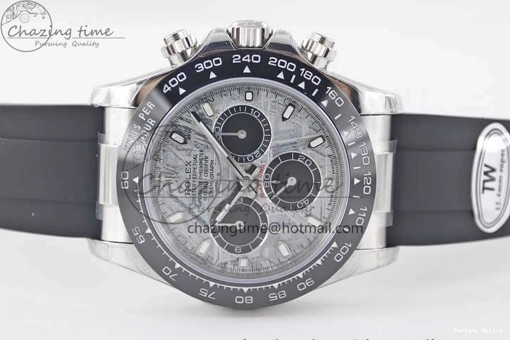 0509 WeatherProof Daytona 116519 SS TWF 1:1 Best Edition 904L Steel Gray Meteorite Black Dial on Oysterflex Strap A 2410